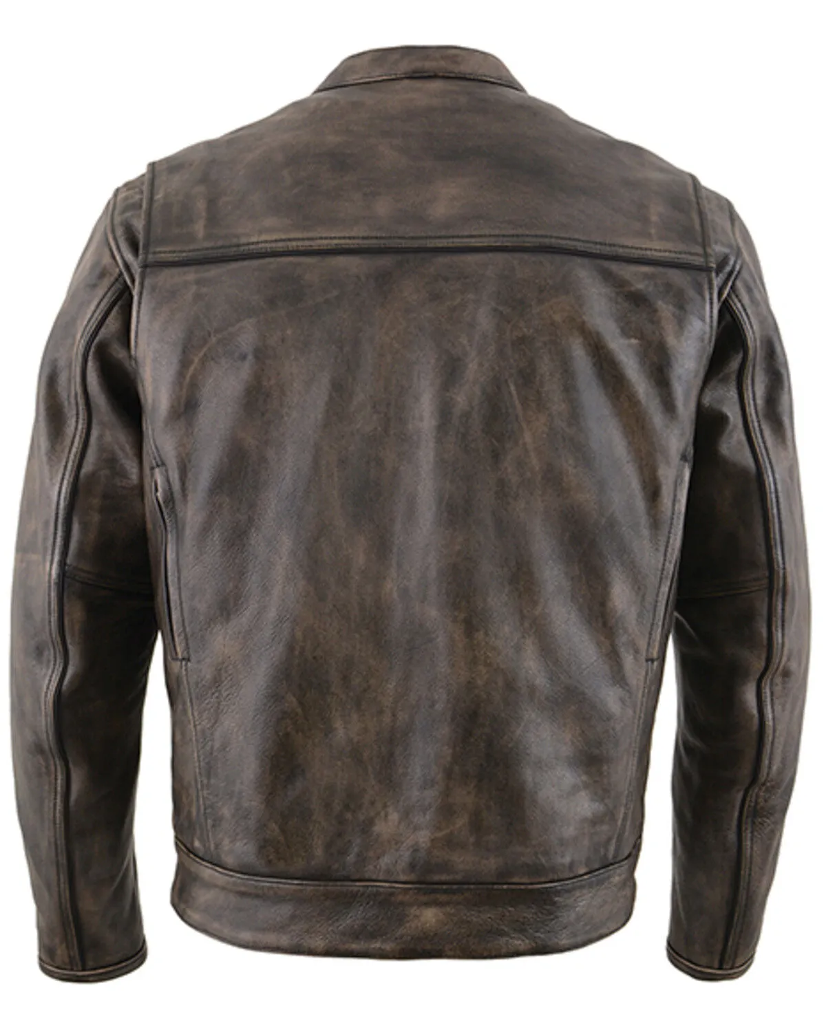 Milwaukee Leather Men's Distressed Concealed Carry Leather Motorcycle Jacket - 5X