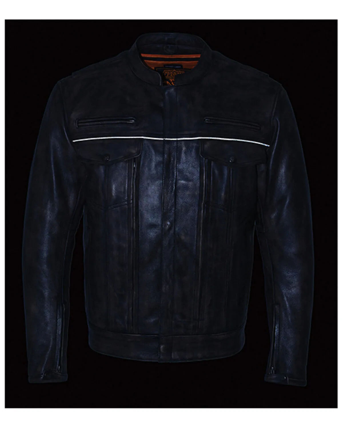 Milwaukee Leather Men's Distressed Concealed Carry Leather Motorcycle Jacket - 5X