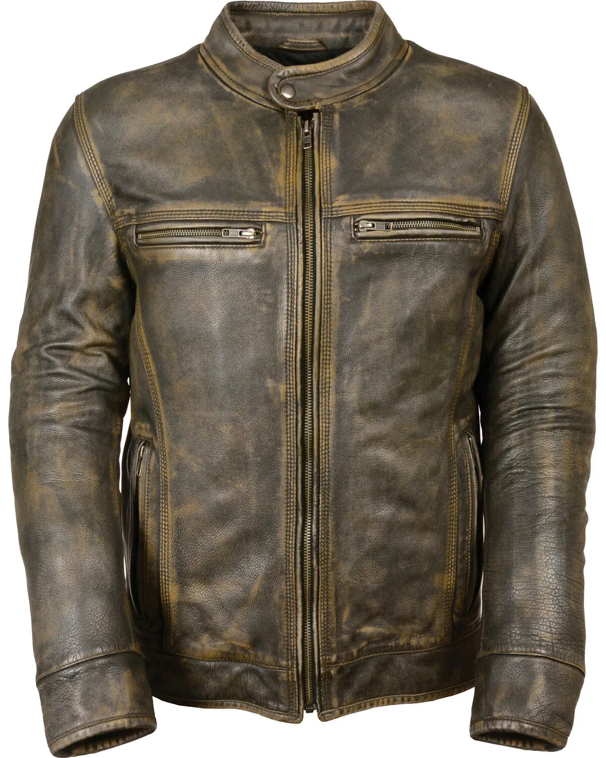 Milwaukee Leather Men's Distressed Scooter Jacket with Venting - Big - 3X