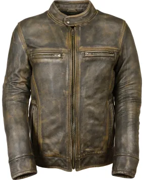 Milwaukee Leather Men's Distressed Scooter Jacket with Venting - Big - 3X