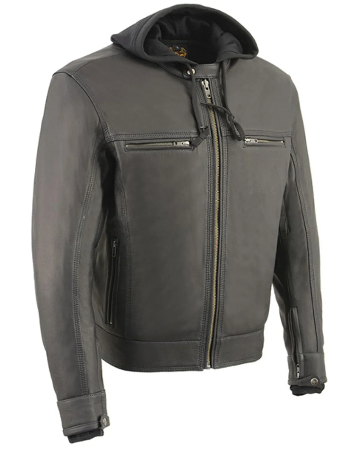 Milwaukee Leather Men's Lightweight Vented Scooter Style Leather Concealed Carry Motorcycle Jacket - 5X