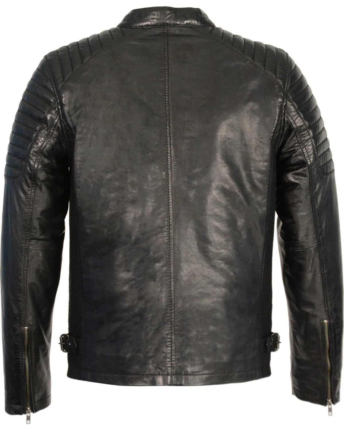 Milwaukee Leather Men's Quilted Shoulders Snap Collar Leather Jacket