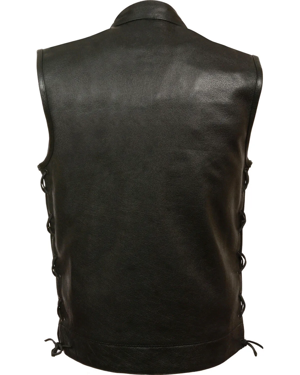 Milwaukee Leather Men's Side Lace Snap / Zip Front Club Style Vest