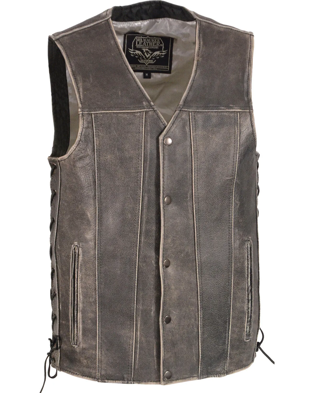 Milwaukee Leather Men's Side Lace Vest - Big 3X