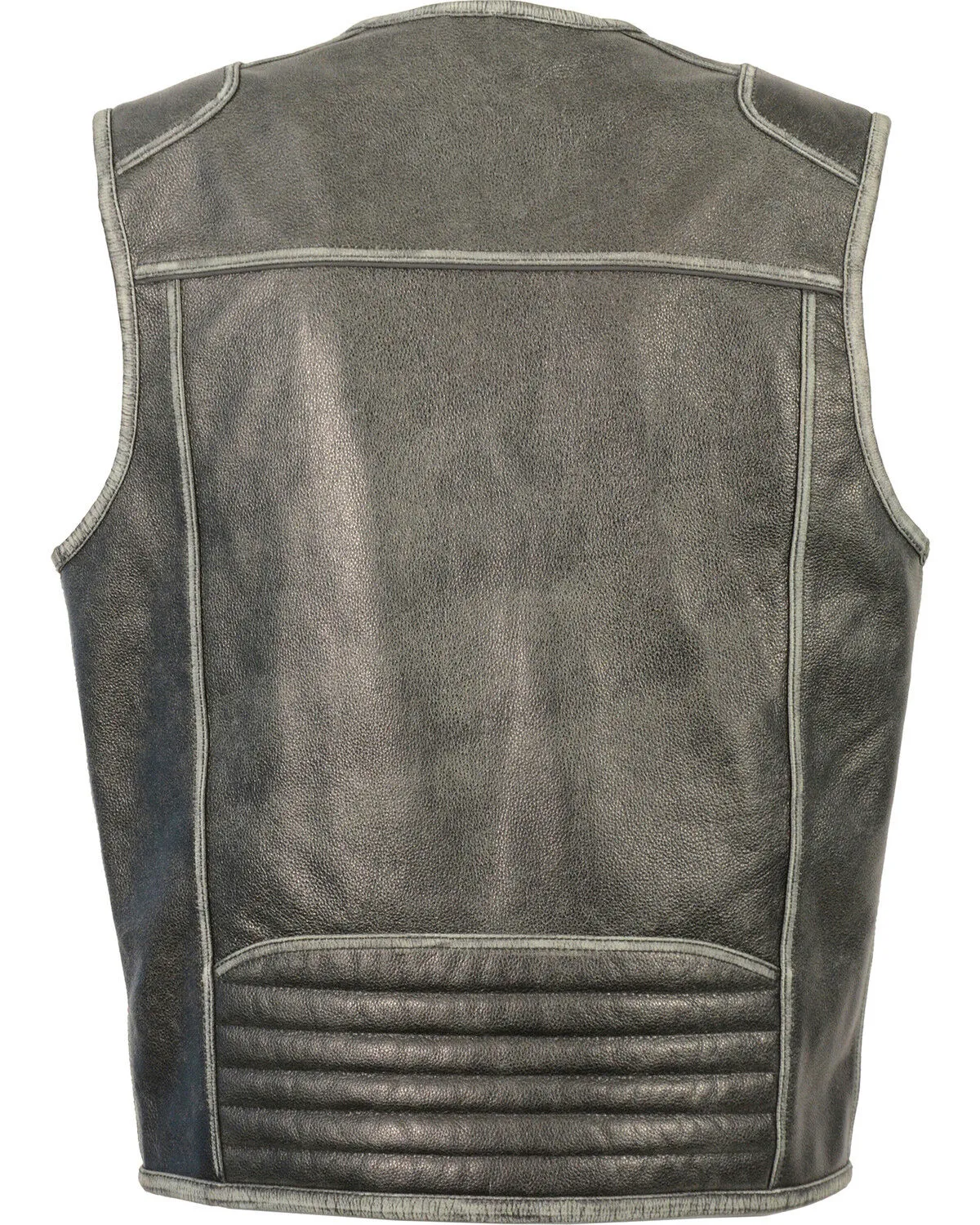 Milwaukee Leather Men's Vintage Distressed Zipper Front Vest