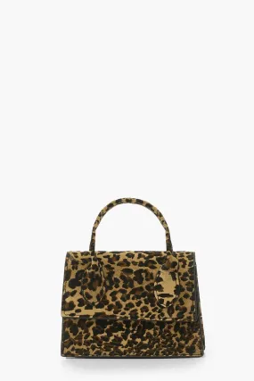 Mini Grab Leopard Suede Bag