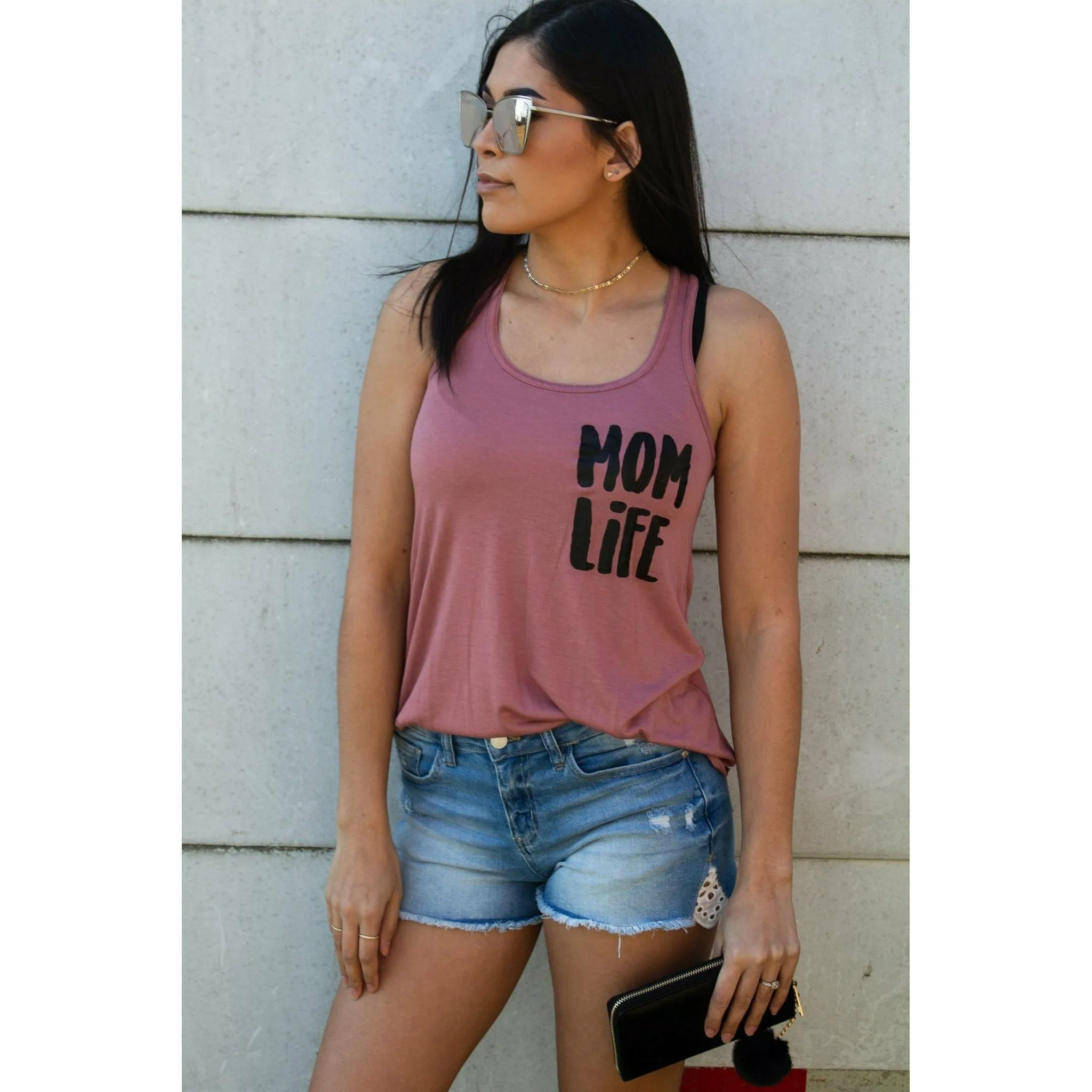 Mom life Simple Racerback Tank