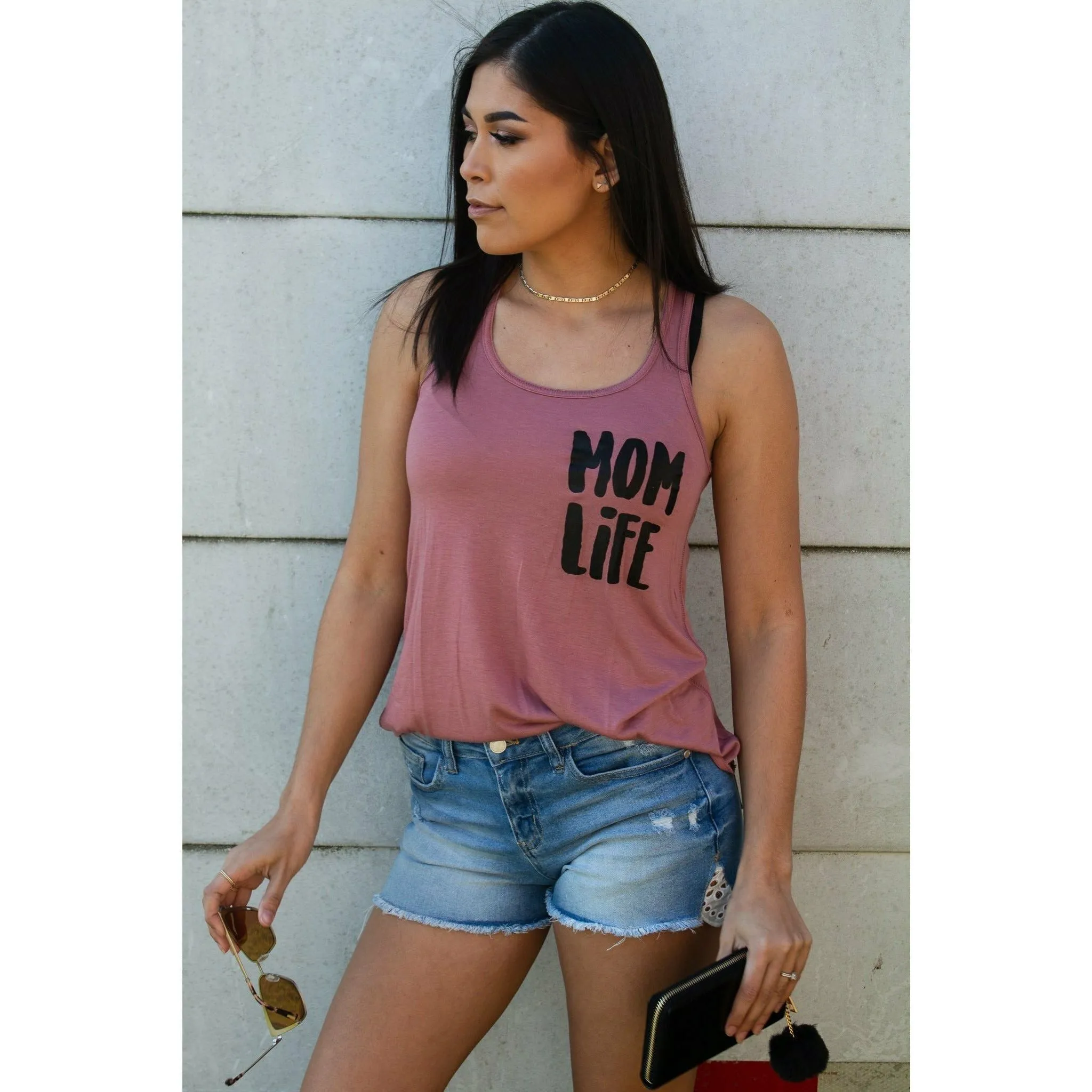 Mom life Simple Racerback Tank