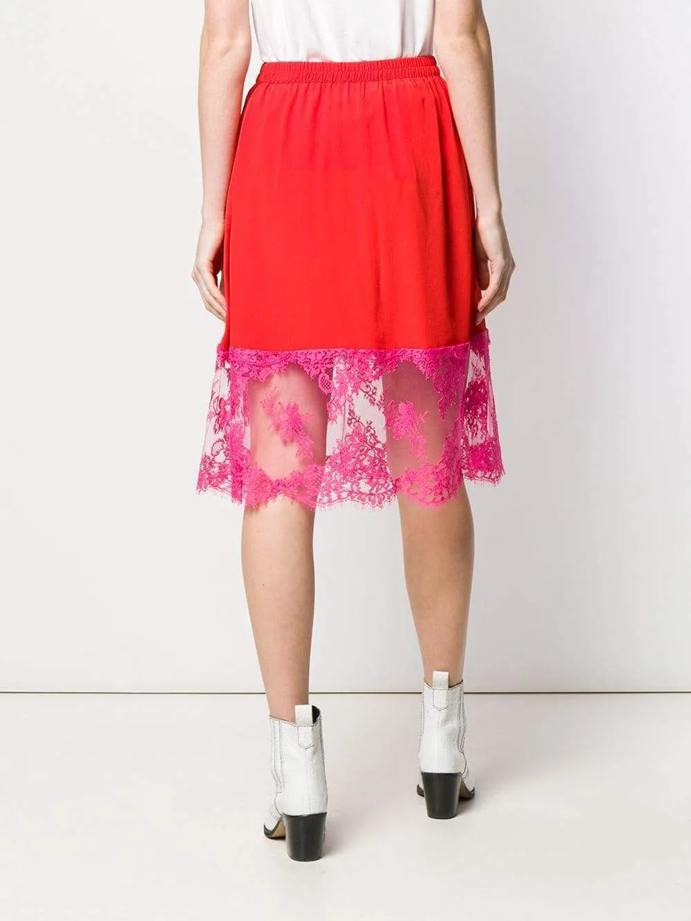 MSGM Lace-trimmed Skirt