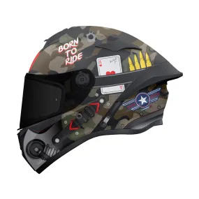 MT Targo S Patton Helmet - Green/Camo