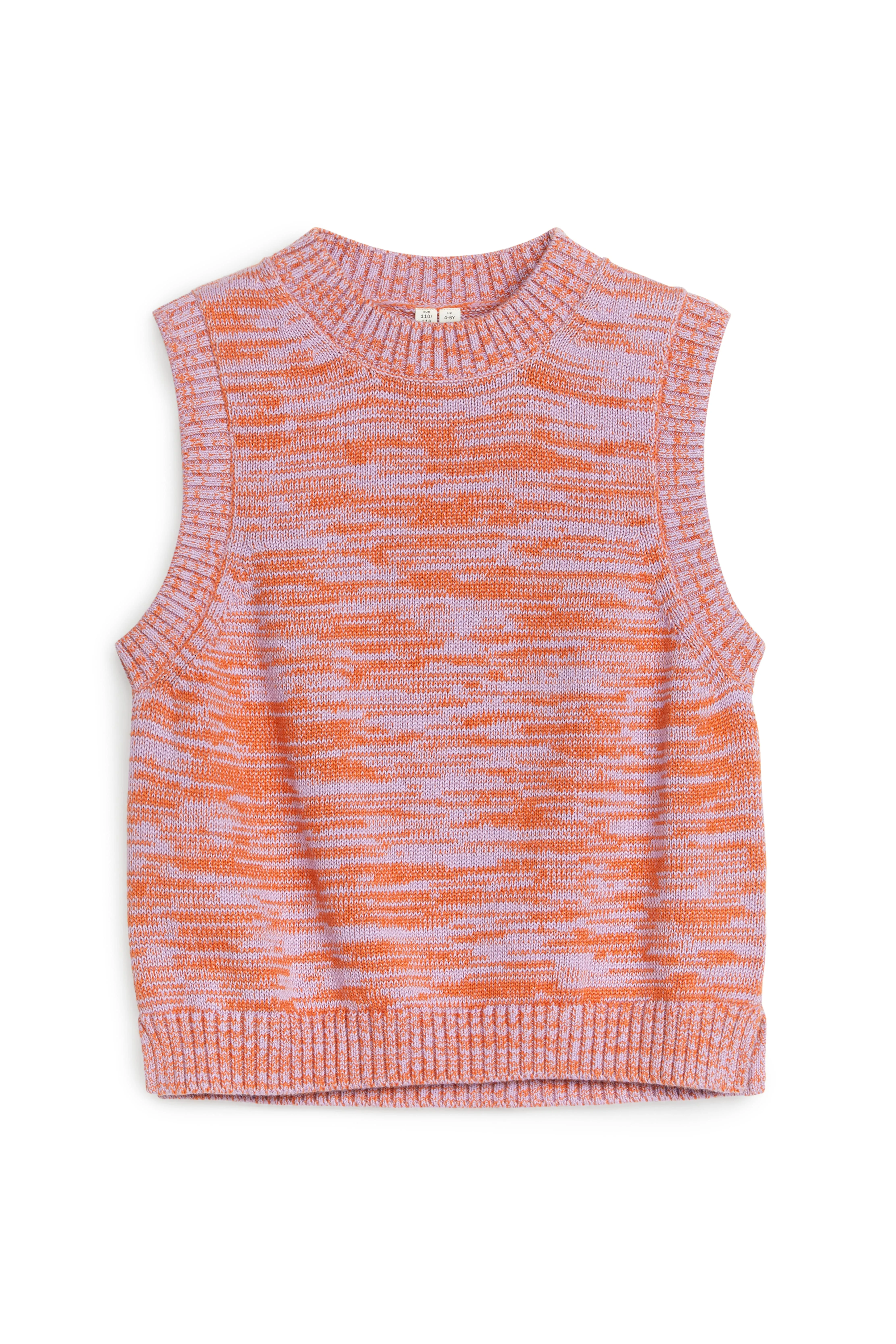 Multi-Colour Knitted Vest - Crew-neck - Sleeveless - Lilac/Orange - Kids | H&M GB