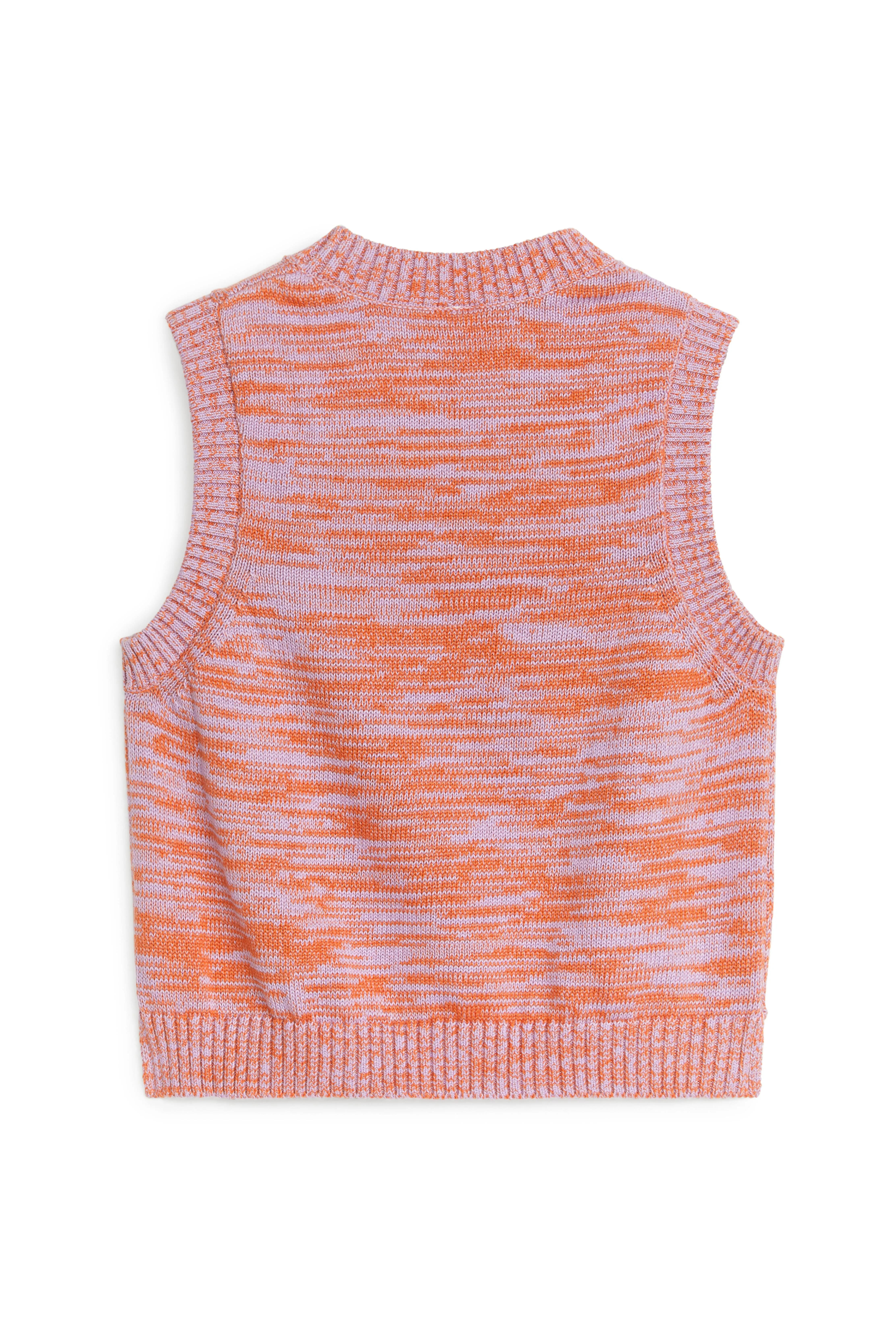 Multi-Colour Knitted Vest - Crew-neck - Sleeveless - Lilac/Orange - Kids | H&M GB