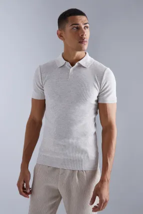 Muscle Short Sleeve Ribbed Polo