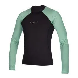 Mystic Crossfire Mens Long Sleeve Rash Vest - Sea Salt Green