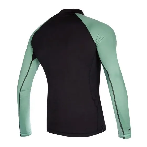 Mystic Crossfire Mens Long Sleeve Rash Vest - Sea Salt Green