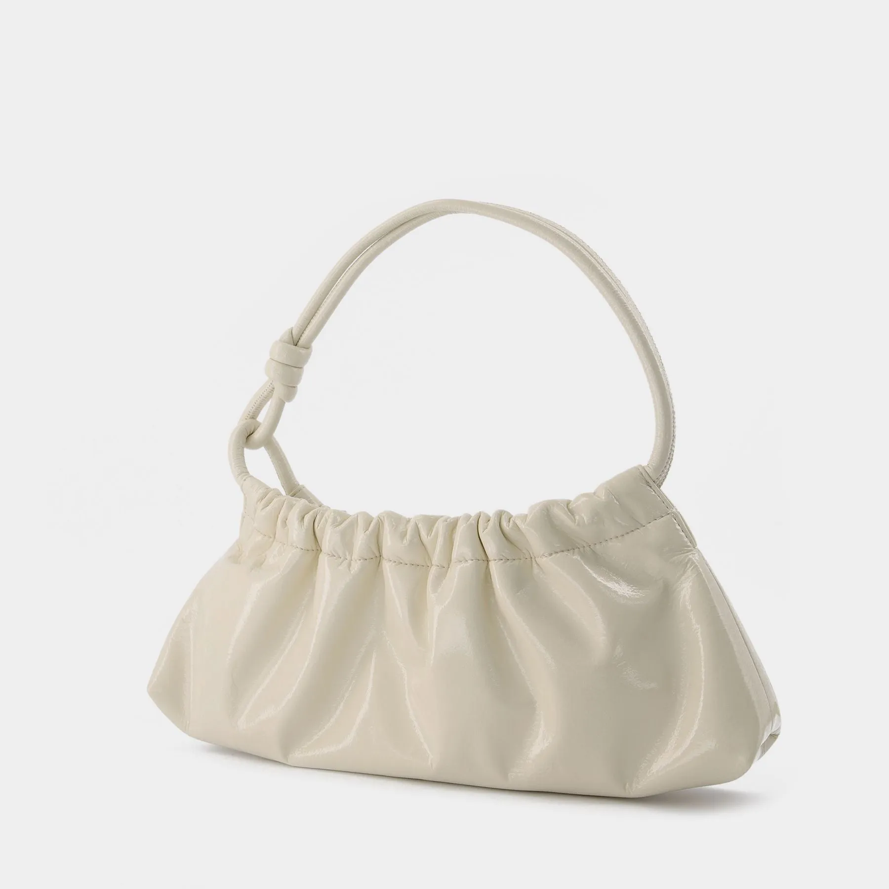 Nanushka  Valerie Bag in Cream Patent Vegan Leather