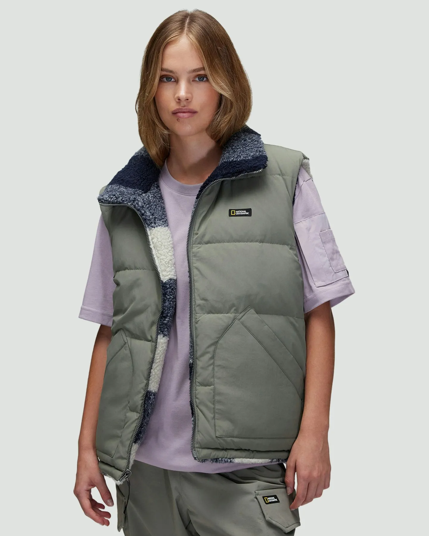 National Geographic Jessener Reversible Fleece Vest - Deep Sea Navy | SurfStitch