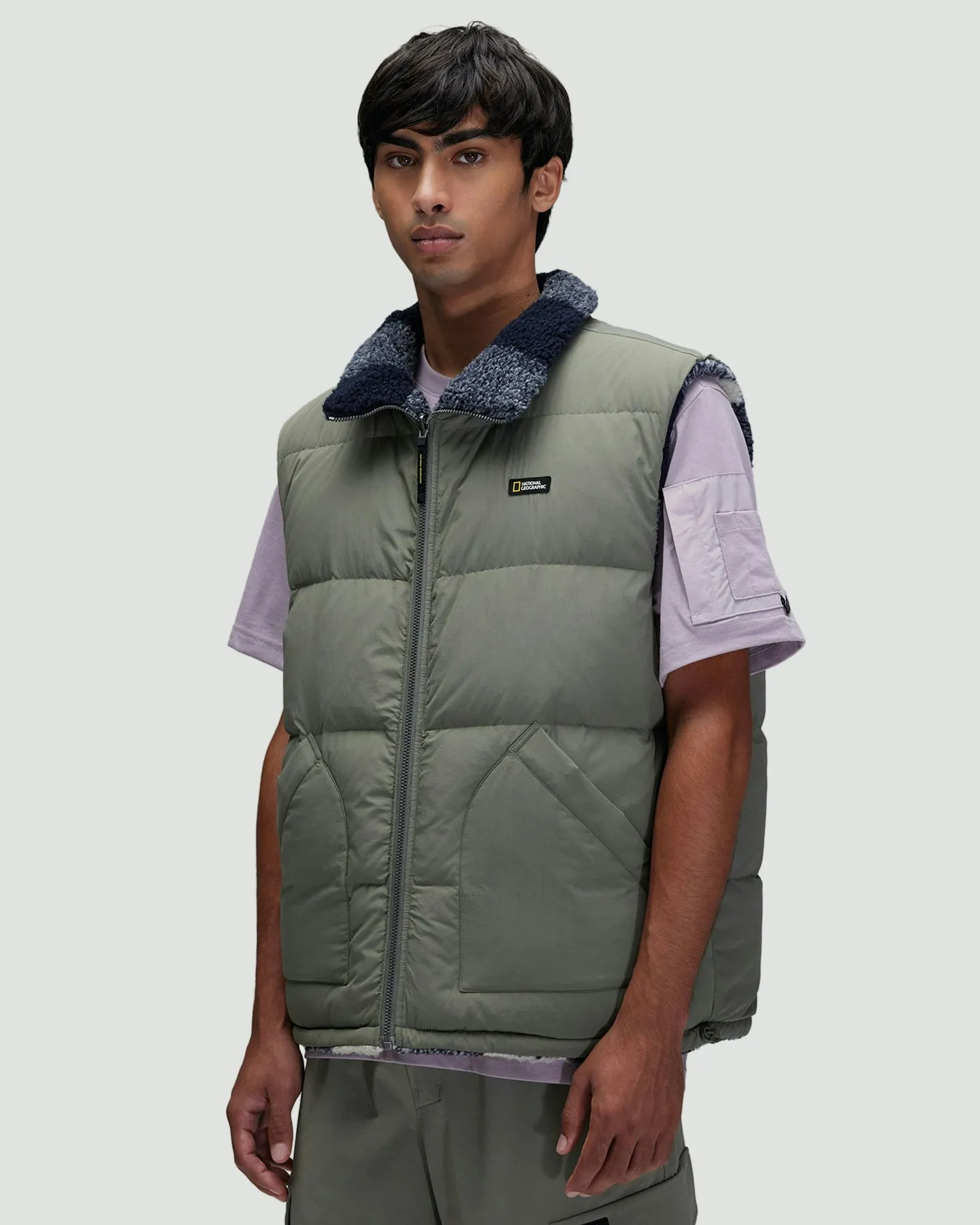 National Geographic Jessener Reversible Fleece Vest - Deep Sea Navy | SurfStitch