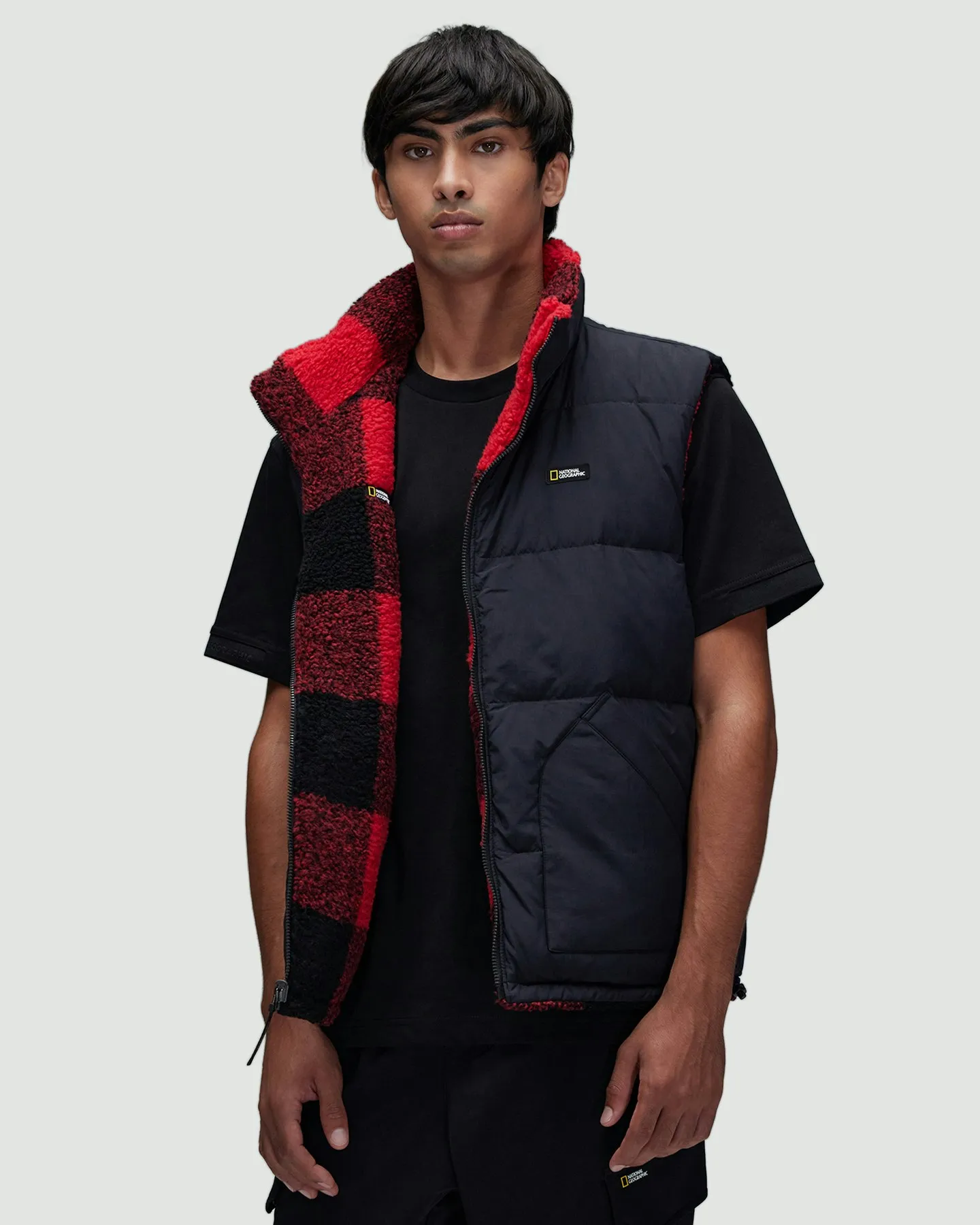 National Geographic Jessener Reversible Fleece Vest - Red | SurfStitch