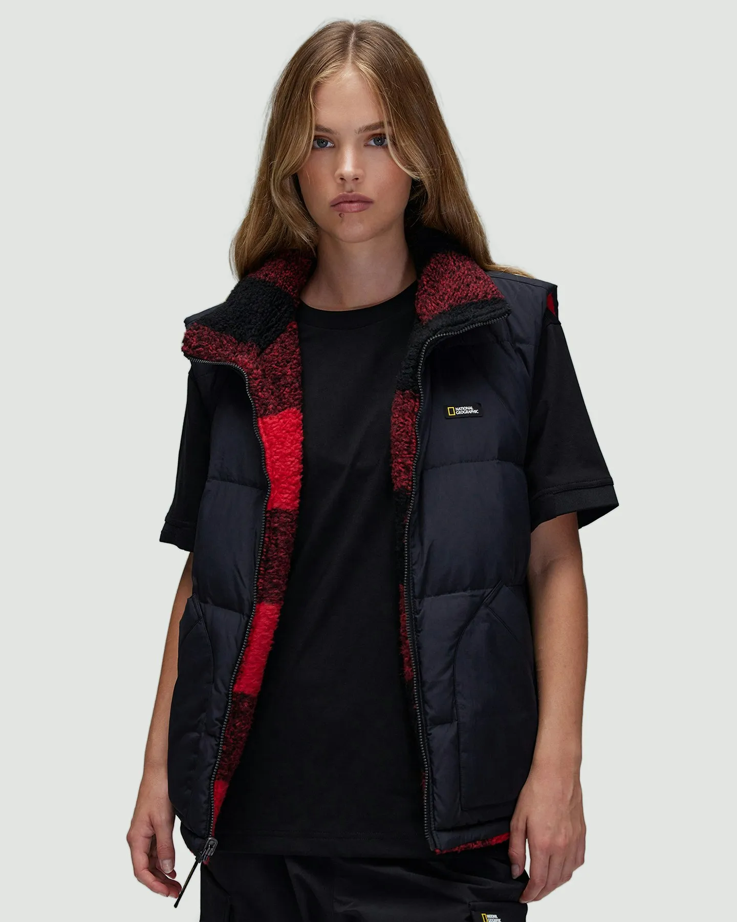 National Geographic Jessener Reversible Fleece Vest - Red | SurfStitch