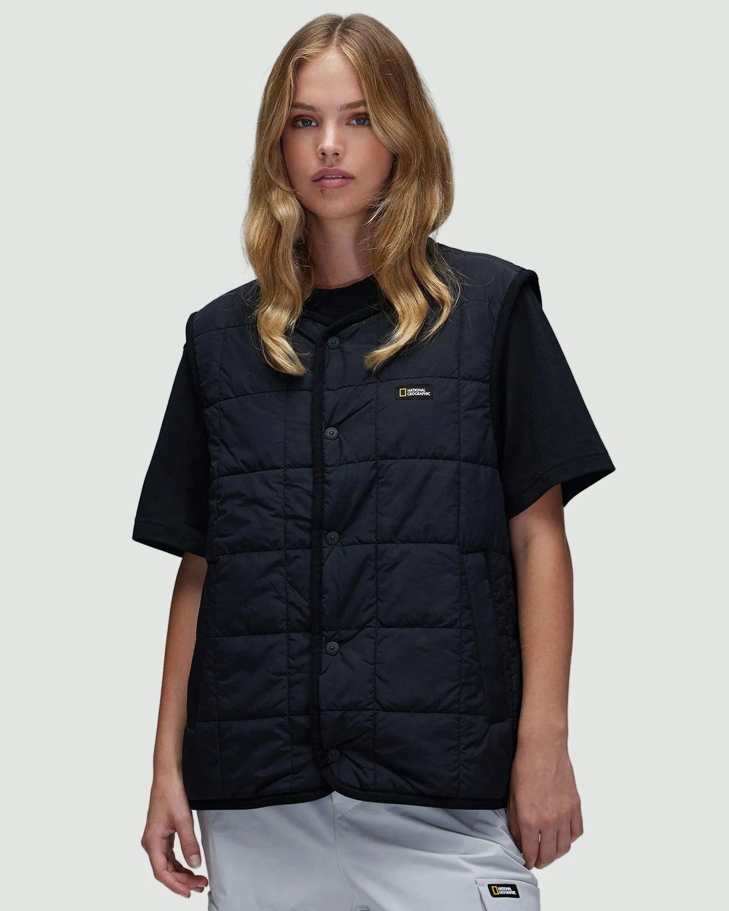 National Geographic Osqoodi Quilted Reversible Fleece Vest - Carbon Black | SurfStitch