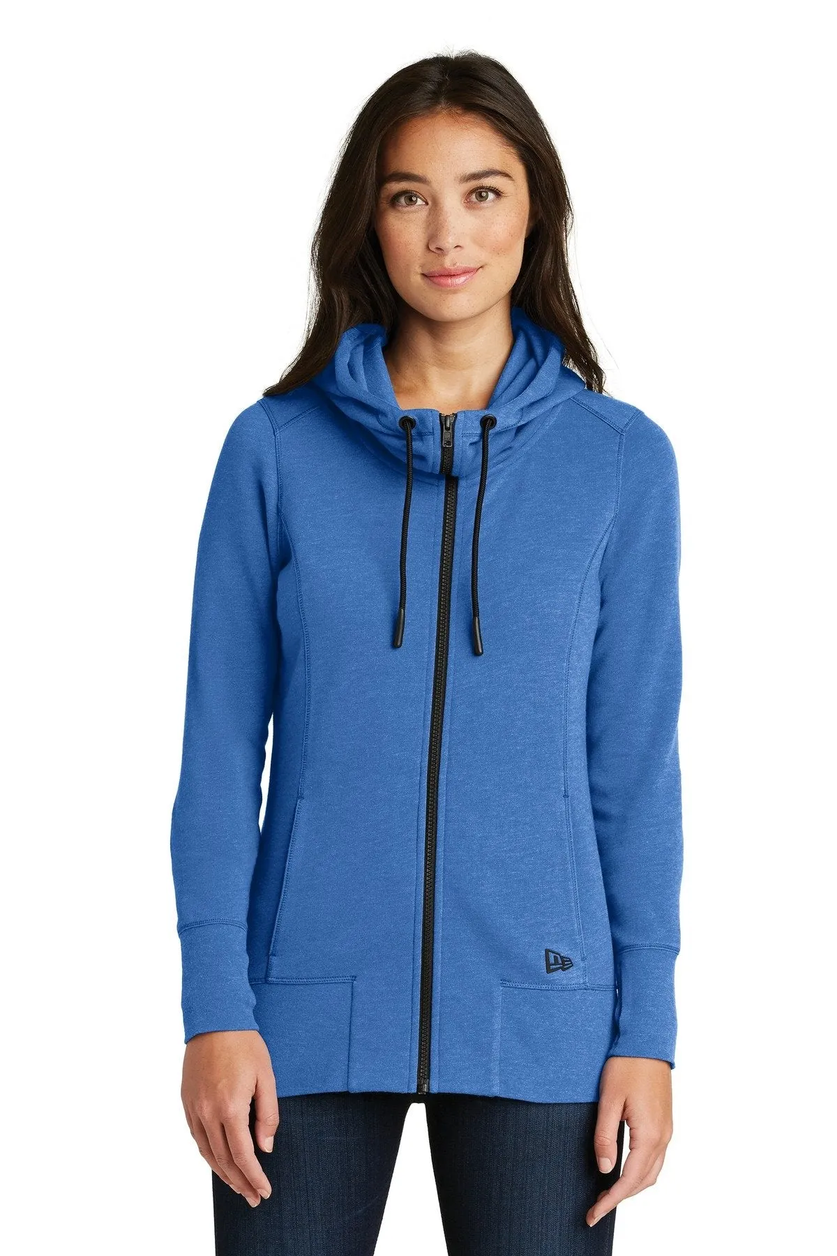 New Era Ladies Tri Blend Fleece Full-Zip Hoodie LNEA511 Royal Heather