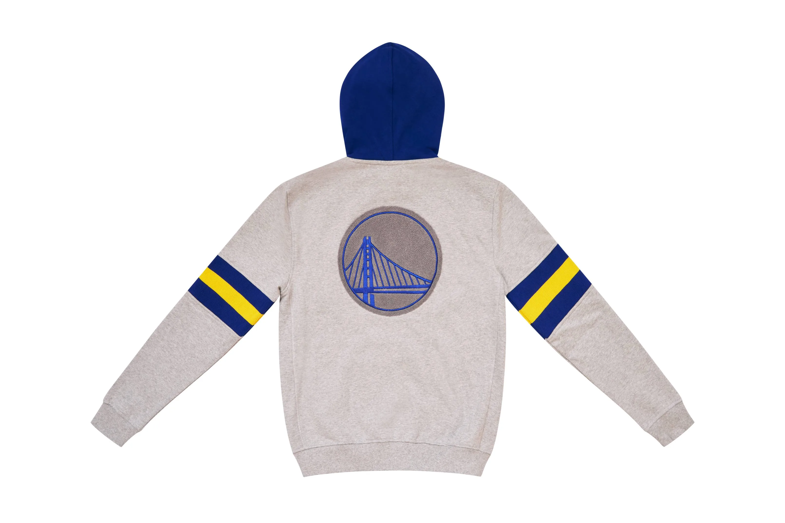 NEW ERA - Men - Golden State Warriors Chenille Pullover Hoodie - Grey/Royal/Yellow