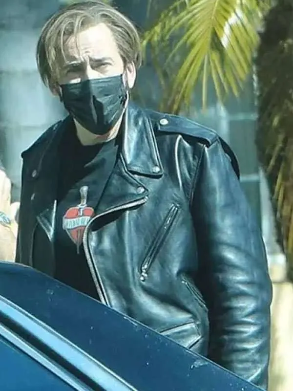 Nicolas Cage The Unbearable Weight of Massive Talent Black Leather Jacket