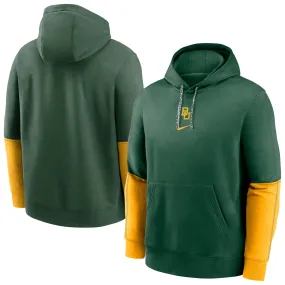 Nike Baylor Bears Green 2024 Sideline Club Fleece Pullover Hoodie