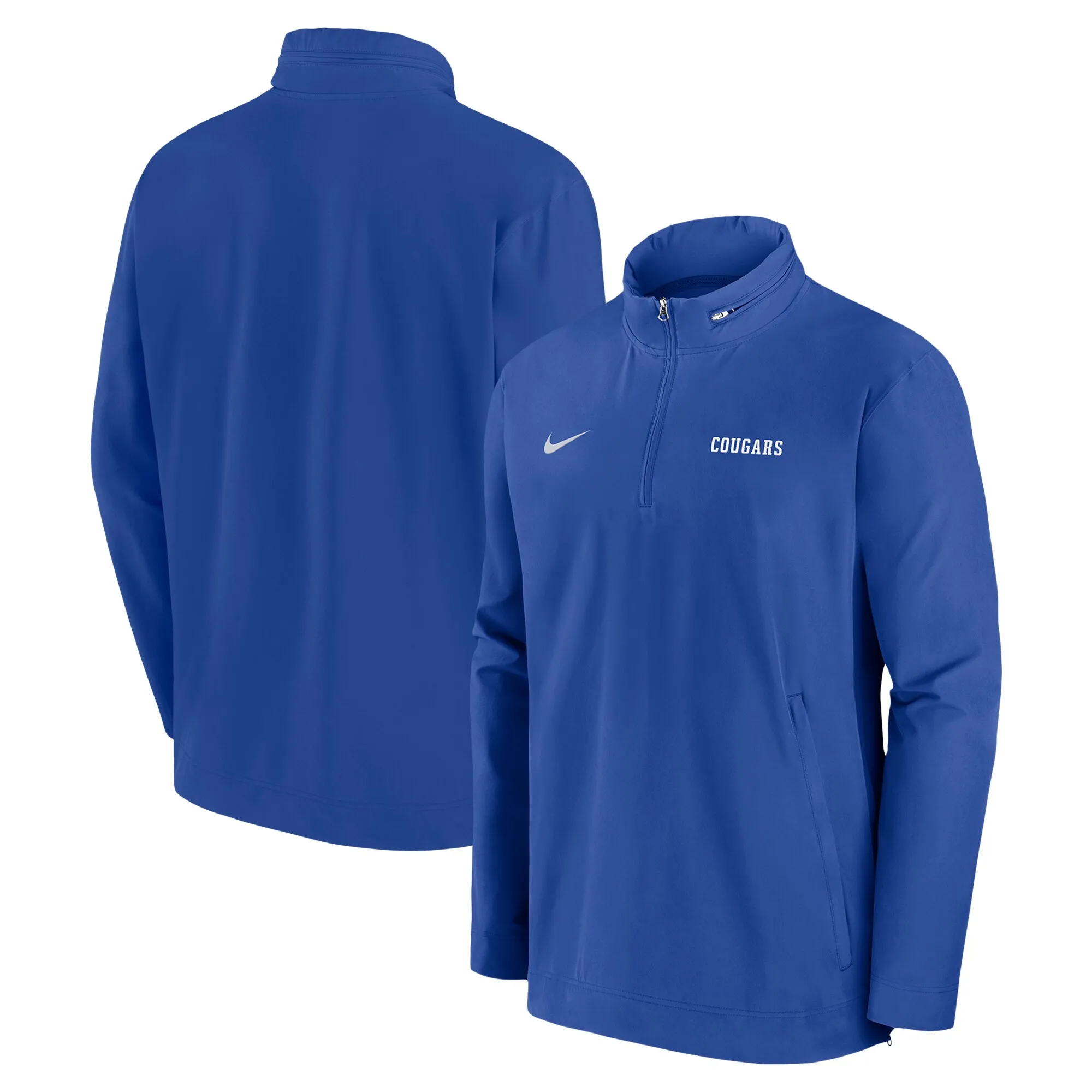 Nike BYU Cougars Royal 2024 Sideline Coach Quarter-Zip Hoodie Jacket