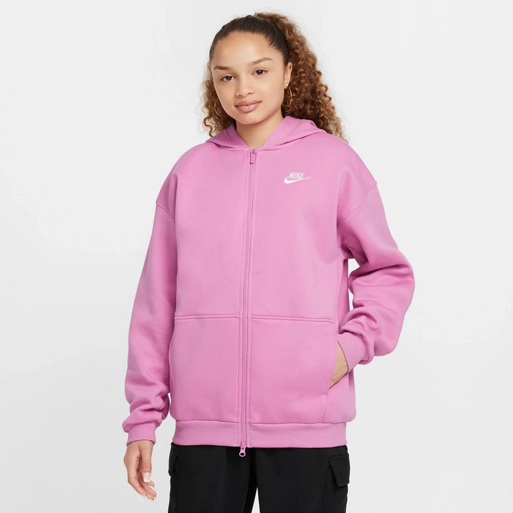 Nike Sportswear Girl's Club Fleece Oversized Full-Zip Hoodie