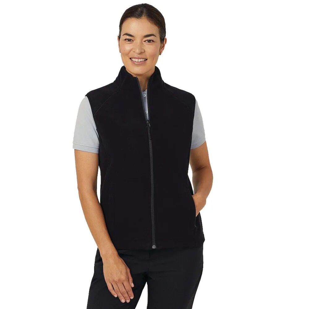 NNT Uniforms CAT745 Women Polar Fleece Zip Vest - Black - 2XS