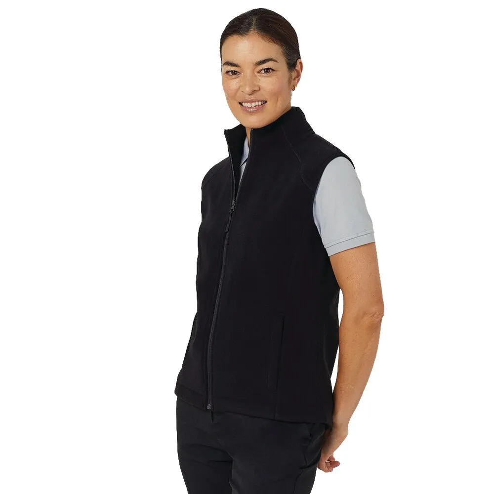 NNT Uniforms CAT745 Women Polar Fleece Zip Vest - Black - 2XS