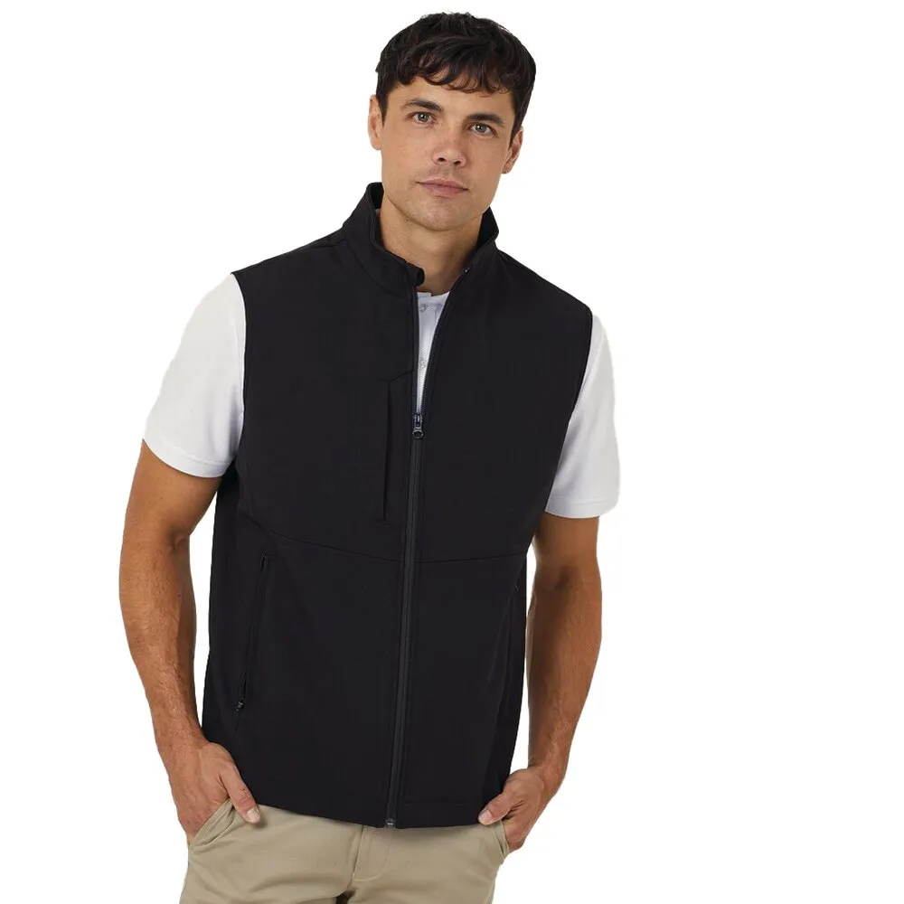 NNT Uniforms CATF2H Men's Bonded Fleece Zip Vest - Black - S