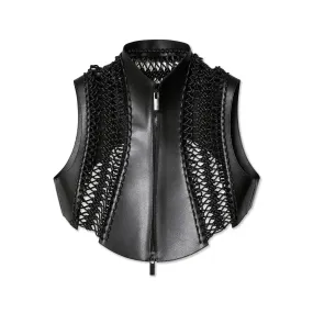 Noir Kei Ninomiya  Women's Synthetic Leather Vest Black 