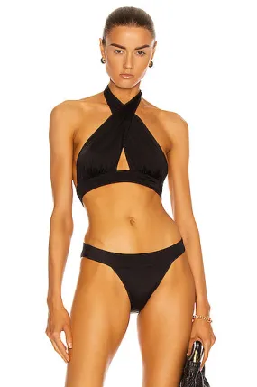 Norma Kamali Cross Halter Bikini Top