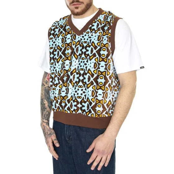 Obey M' Odessa Velour Vest Fleece Sepia Multi