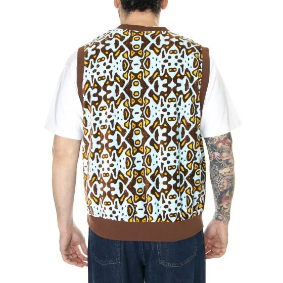 Obey M' Odessa Velour Vest Fleece Sepia Multi