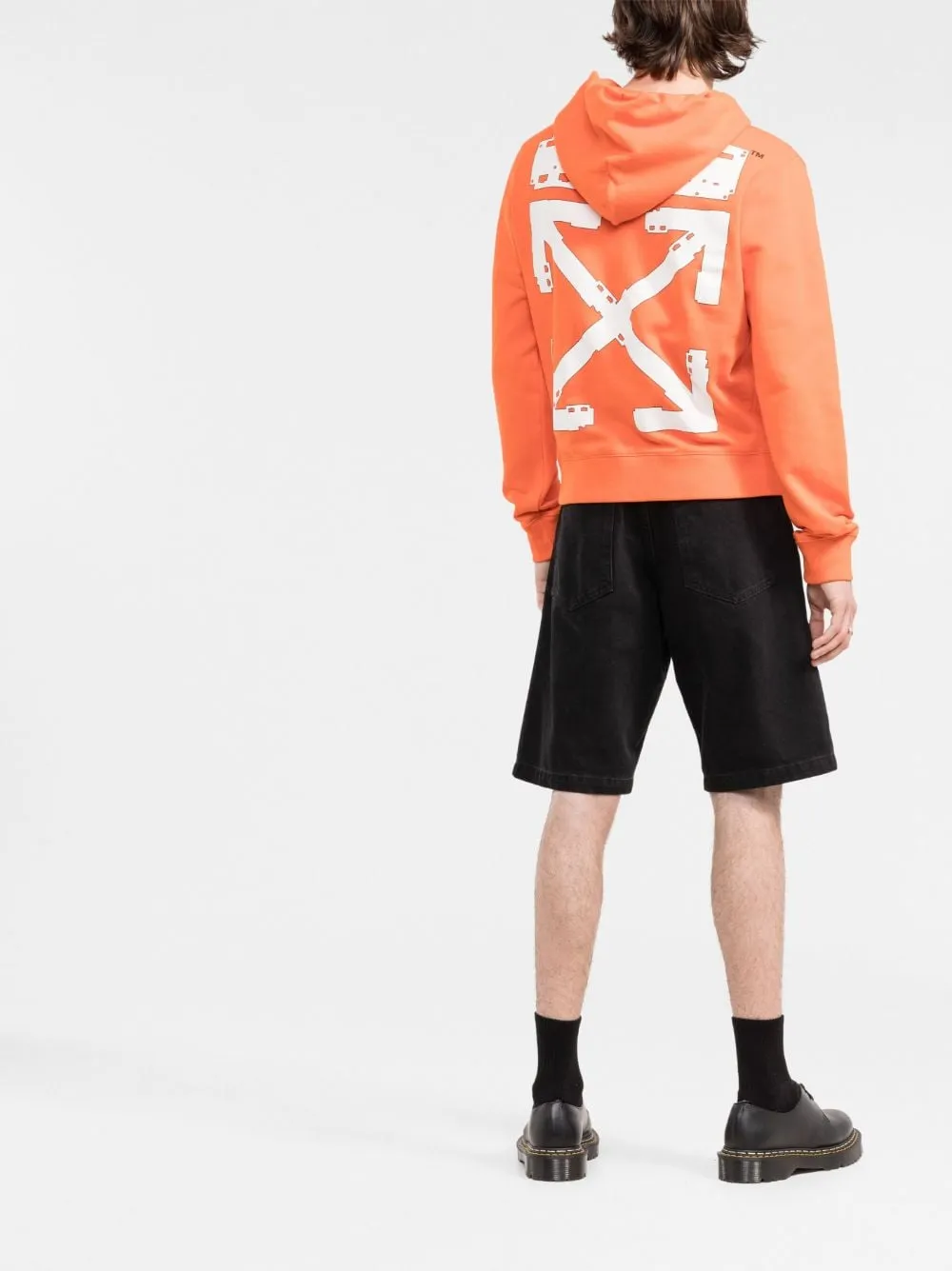 Off-White x teenage engineering logo-patch cotton hoodie