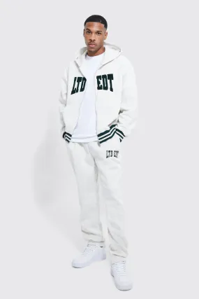 Oversized Boxy Ltd Sports Rib Zip Hooded Tracksuit