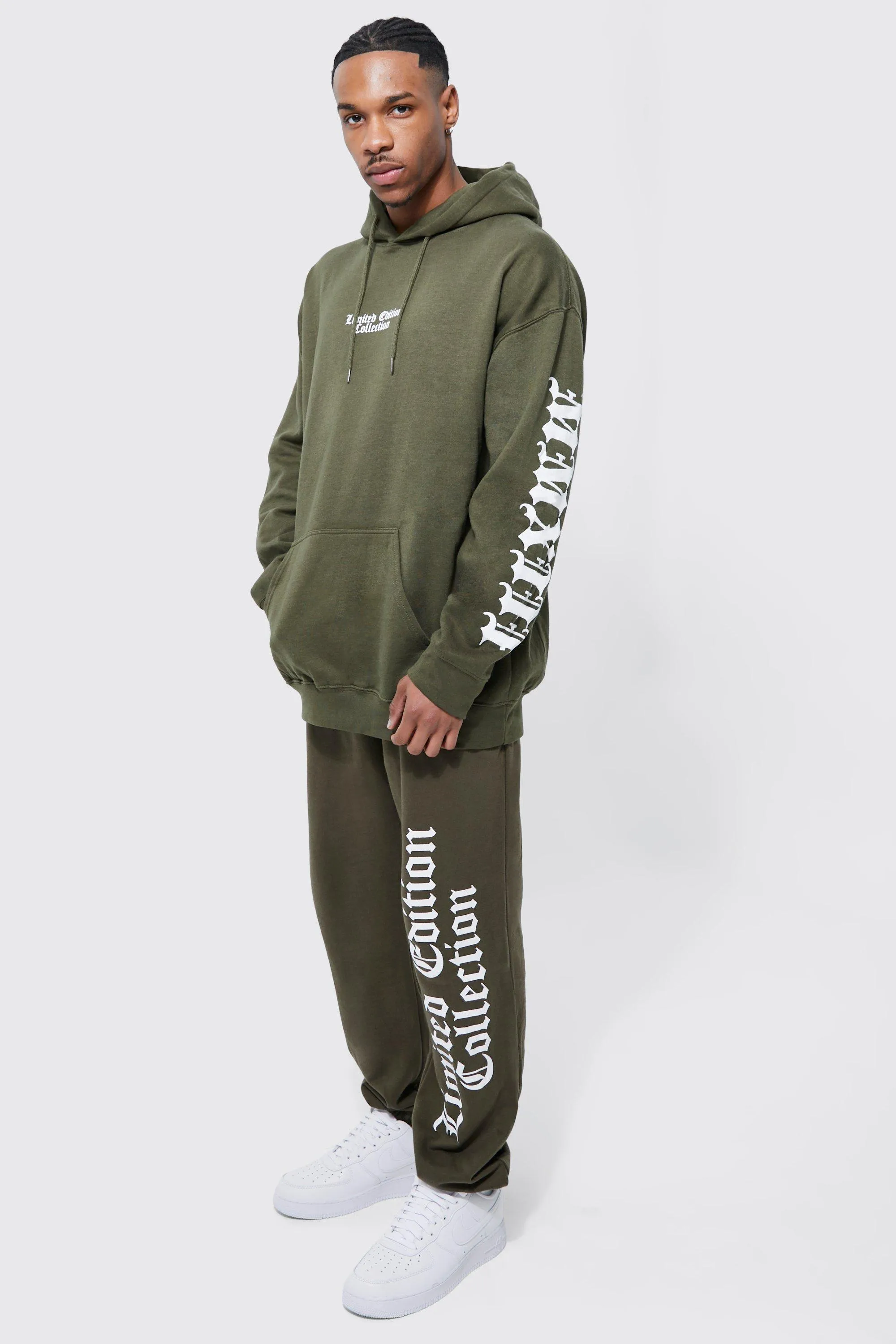 Oversized Dragon Graphic Hooded Tracksuit