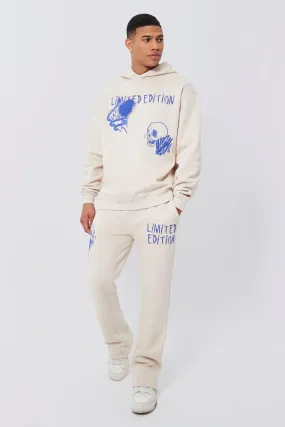 Oversized Graffiti Gusset Hooded Tracksuit