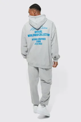 Oversized Homme Graphic Hooded Tracksuit