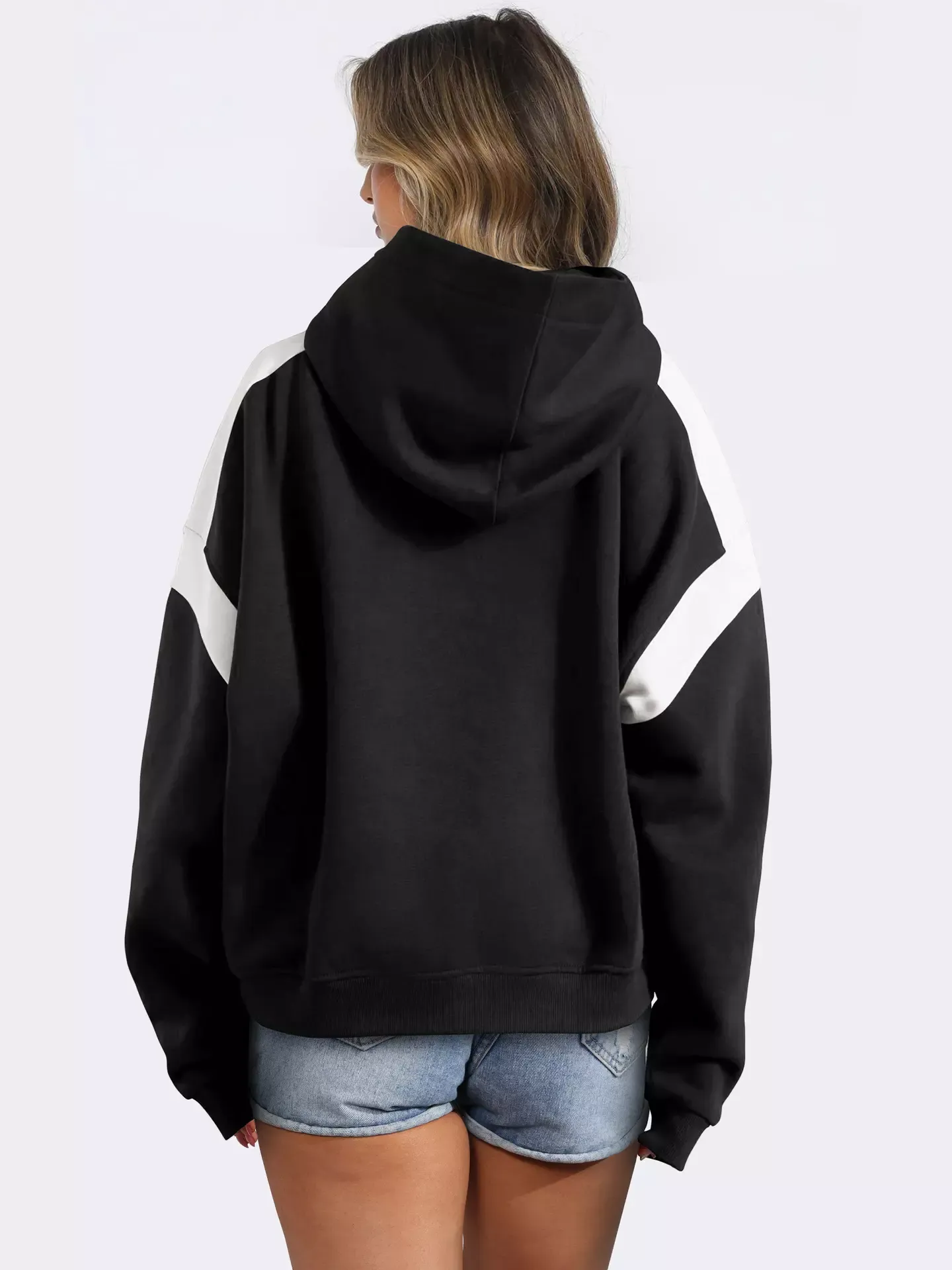 Oversized Hoodie For Women Two-Tone Dropped Shoulder Spring Casual Tops 2025