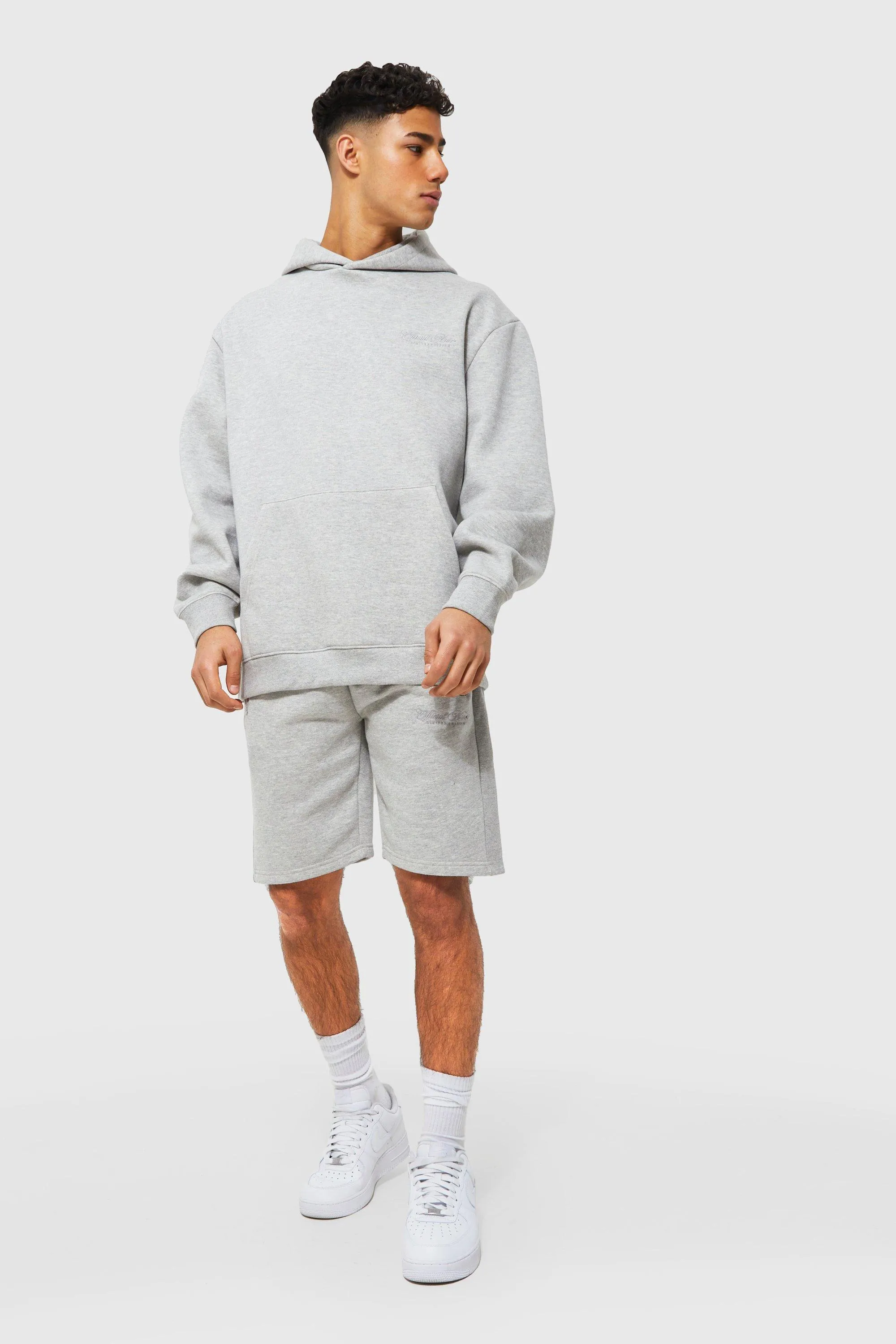 Oversized Man Panel Hooded Short Tracksuit