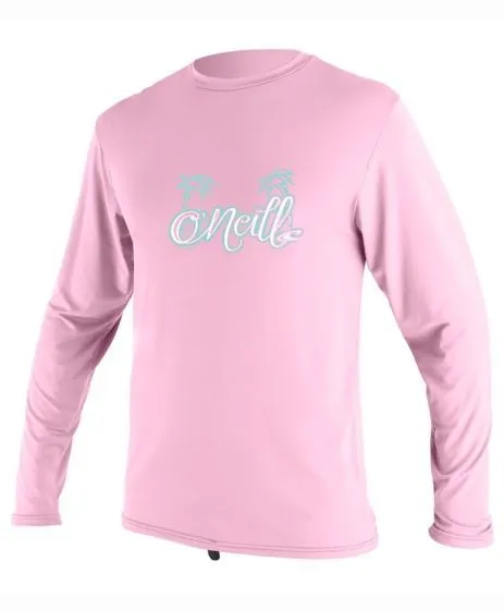 O'Neill Toddlers Long Sleeve Girls Skins Rash Vest - Pink