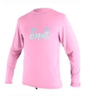 O'Neill Toddlers Long Sleeve Girls Skins Rash Vest - Pink