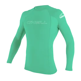 O'Neill Youth Basic Skins Long Sleeve Rash Vest - Light Aqua