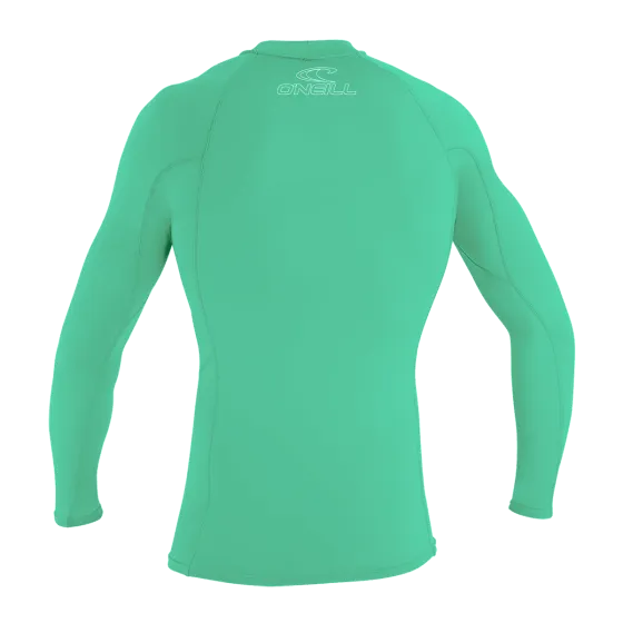 O'Neill Youth Basic Skins Long Sleeve Rash Vest - Light Aqua