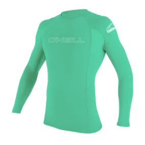 O'Neill Youth Basic Skins Long Sleeve Rash Vest - Light Aqua